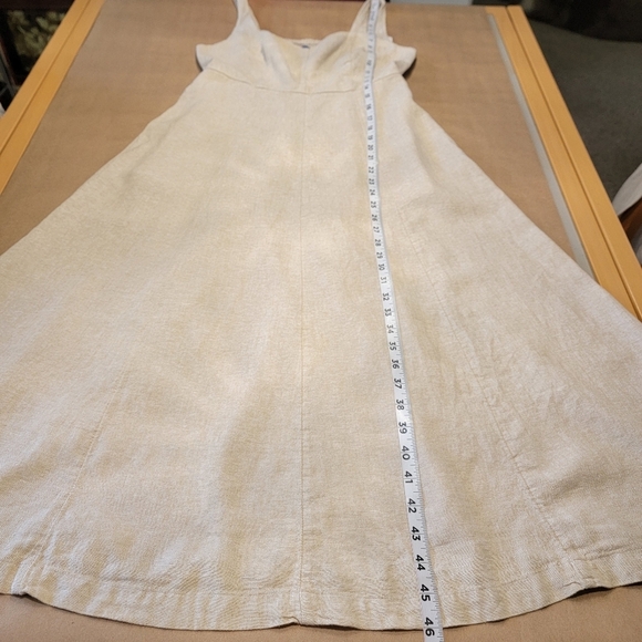 Old Navy Size XS Natural Linen Color, Fit & Flare Linen-Blend Midi Dress - Picture 9 of 13